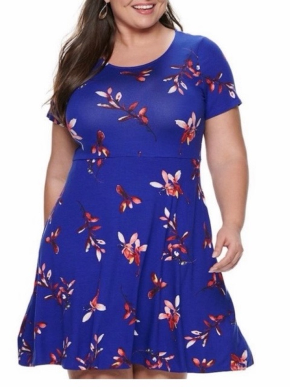 Evri Blue Floral Midi Dress